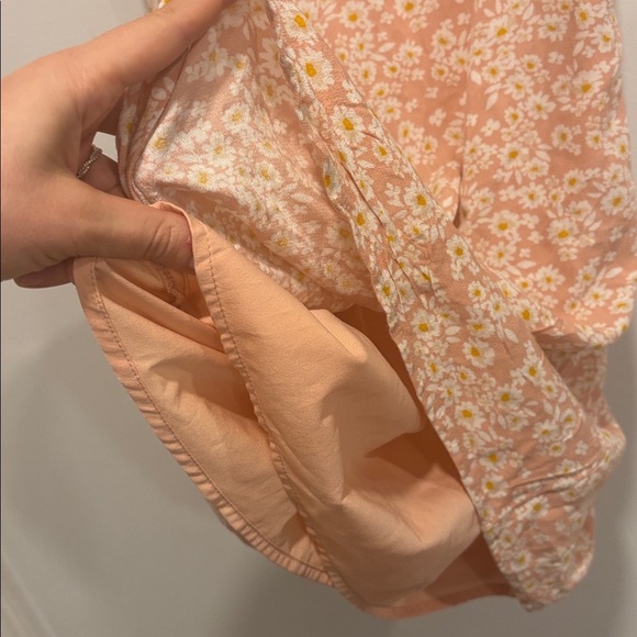 Hollister Floral Tie-Front Mini Dress XS Peach Daisy Print - Picture 7 of 7